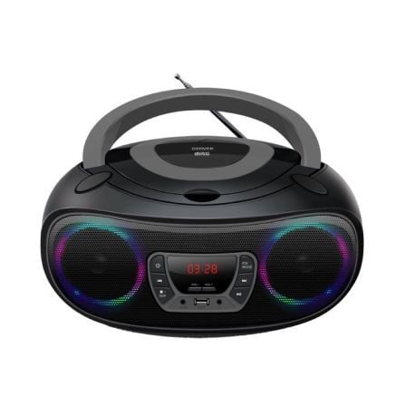 REPRODUCTOR CD DENVER TCL-212BTGREY - 2*2W SALIDA - RADIO FM - MP3 - USB - FUNCION BLUETOOH - LUCES LED