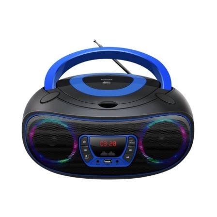 REPRODUCTOR CD DENVER TCL-212BTBLUE - 2*2W SALIDA - RADIO FM - MP3 - USB - FUNCION BLUETOOH - LUCES LED