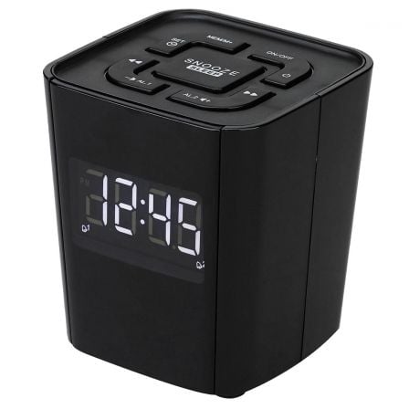 DESPERTADOR DENVER CR-918BLACK - PANTALLA LED 1.7CM - RADIO FM - ALARMA DUAL