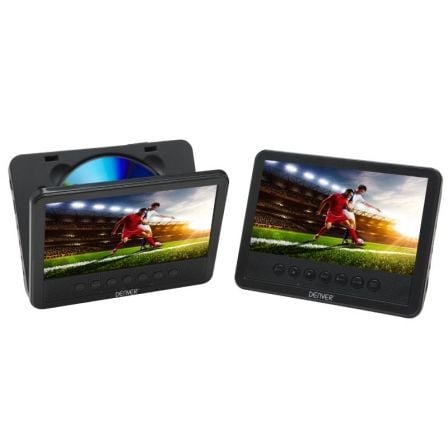 DVD PORTATIL DENVER MTW-756TWINNB CON PANTALLA LCD 7"/17.78CM + PANTALLA LCD 7"/17.78CM ADICIONAL - LECTOR USB - ALTAVOCES ESTER