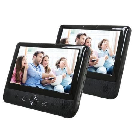 DVD PORTATIL CON 2 PANTALLAS DENVER MTW-984 - 9"/22.85CM C/U - LECTOR USB/SD MMC - MANDO A DISTANCIA - SOPORTES PARA REPOSACABEZ