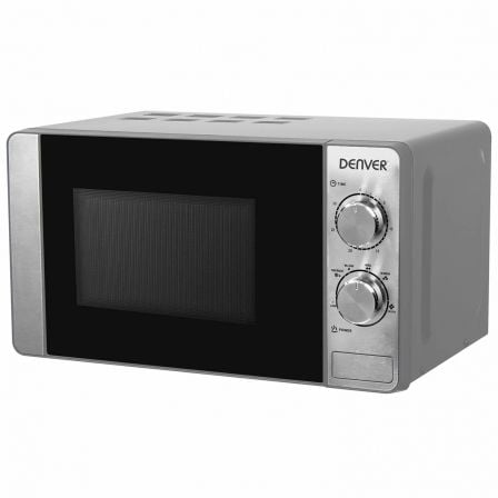 MICROONDAS DENVER OM-2020 - 700W - 20 LITROS - 6 NIVELES POTENCIA - TEMPORIZADOR 30 MINUTOS - FRONTAL ACERO CEPILLADO