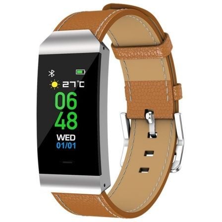 PULSERA CUANTIFICADORA DENVER BFH-250 BROWN - BT - PANTALLA 2.4CM COLOR - FRECUENCIA CARDIACA - NOTIFICACIONES - BAT 90MAH - IP6