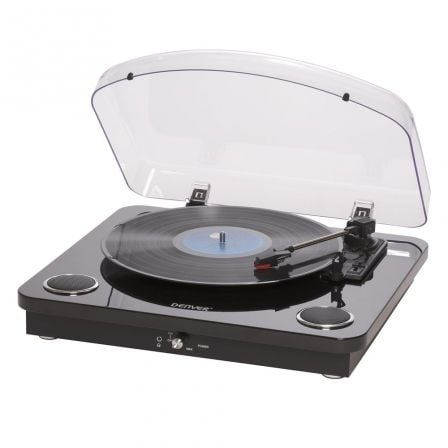 TOCADISCOS DENVER VPL-200BK - 5W - TOMA AURICULARES FRONTAL - USB TIPO B - SOFTWARE DE GRABACION PARA CONVERTIR VINILOS AL PC