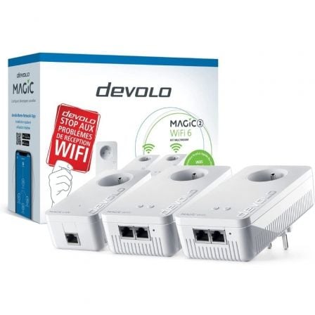 ADAPTADOR POWERLINE DEVOLO MAGIC 2 WIFI 6 MESH MULTIROOM KIT/ 2400MBPS/ ALCANCE 500M/ PACK DE 3