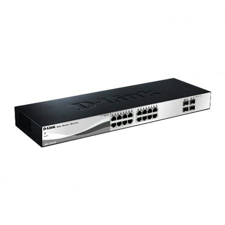 SWITCH DLINK WEB SMART DGS-1210-20 - 16 PUERTOS RJ45 GIGABIT 10/100/1000 + 4 GIGABIT SFP - GESTIONADO - SOBREMESA / MONTAJE EN R