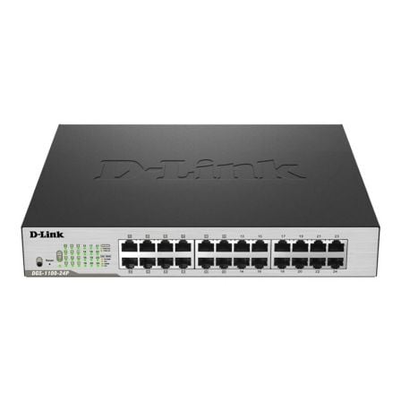 SWITCH SMART MANAGED D-LINK DGS-1100-24P - 24 PUERTOS 10/100/1000 - ALIMENTACION POE (12 PUERTOS) - AUTO SURVEILLANCE/VOICE VLAN