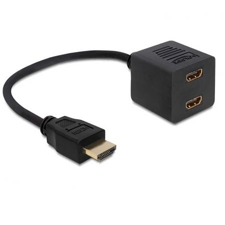 ADAPTADOR DELOCK HDMI MACHO A 2X HDMI HEMBRA - ALTA VELOCIDAD CON ETHERNET - CONECTORES CHAPADOS EN ORO