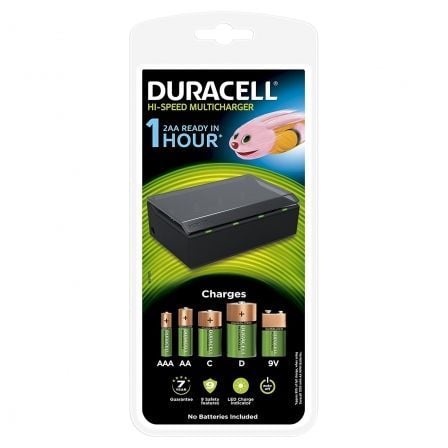 CARGADOR DE PILAS DURACELL CEF22-EU/ CAPACIDAD 4 PILAS/ AA Y AAA