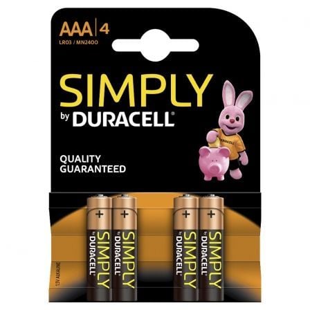 PACK DE 4 PILAS AAA DURACELL SIMPLY - LR03 - 1.5V - ALCALINA