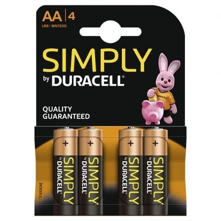 PACK DE 4 PILAS AA DURACELL SIMPLY - LR6 - 1.5V - ALCALINA