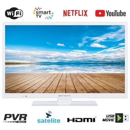 TELEVISOR EAS ELECTRIC E24SL701W BLANCO - 24"/60.9CM - 1366*768 - DVB-T/T2/C/S/S2 HEVC - SMART TV - WIFI - VGA - 2*HDMI - USB -