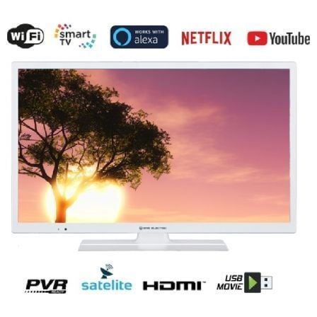 TELEVISOR LED EAS ELECTRIC E24SL702W BLANCO - 24"/60.9CM - 1366*768 - DVB-T/T2/C/S/S2 HEVC - SMART TV - WIFI - VGA - 2*HDMI - US