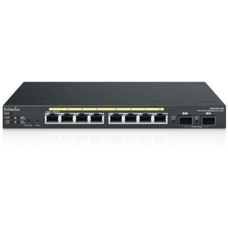 SWITCH GESTIONABLE ENGENIUS NEUTRON EWS2910P - 8 PUERTOS GIGABIT POE -  2 PUERTOS SFP - CONTROLADOR WLAN - SOFTWARE DE CONTROL E