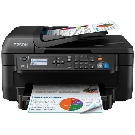 MULTIFUNCION EPSON WIFI CON FAX WORKFORCE WF-2750DWF - 33/20 PPM BORRADOR - DUPLEX - SCAN 1200X2400PPP - USB - CART. 16 BK/C/M/Y