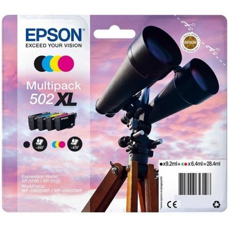 CARTUCHO DE TINTA ORIGINAL EPSON N502XL MULTIPACK/ NEGRO/ CIAN/ MAGENTA/ AMARILLO