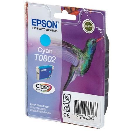 CARTUCHO DE TINTA ORIGINAL EPSON T0802/ CIAN