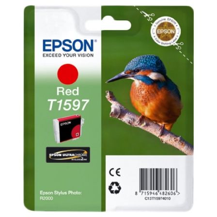 CARTUCHO DE TINTA ORIGINAL EPSON T1597/ ROJO