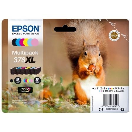 CARTUCHO DE TINTA ORIGINAL EPSON N378 XL ALTA CAPACIDAD MULTIPACK/ NEGRO/ CIAN/ MAGENTA/ AMARILLO/ CIAN CLARO/ MAGENTA CLARO