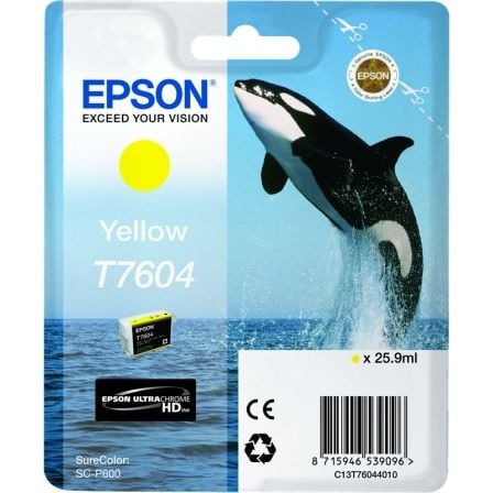 CARTUCHO DE TINTA ORIGINAL EPSON T7604/ AMARILLO