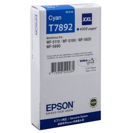 CARTUCHO DE TINTA ORIGINAL EPSON T7892 XXL ALTA CAPACIDAD/ CIAN