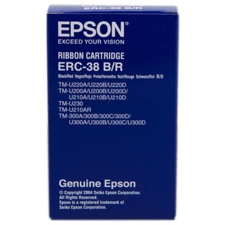 CINTA NYLON EPSON ERC-38/ NEGRO/ ROJO
