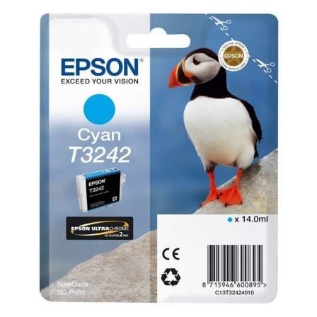 CARTUCHO DE TINTA ORIGINAL EPSON T3242/ CIAN