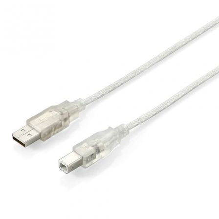 CABLE USB EQUIP 128653 - CONECTORES TIPO A MACHO-B MACHO - 1M - TRANSPARENTE