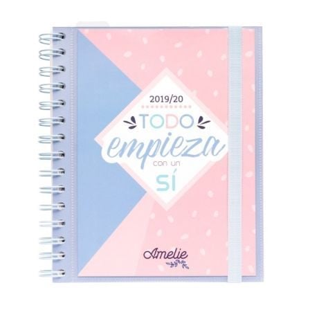 AGENDA ESCOLAR ERIK ASV1908 SV AMELIE - 15.5*19CM - SEPT. 19/JUNIO 2020 - 128PAG. 80G - REGLA MARCAPAGINAS - LAMINAS SEPARADORAS