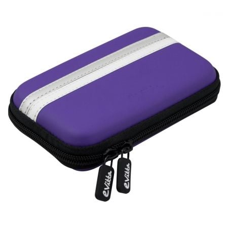 FUNDA E-VITTA FULLCOLOR PURPLE PARA DISCO DURO O POWERBANK DE 2.5"/6.35CM - SEMIRRIGIDA - PU+EVA - BANDAS ELASTICAS - DOBLE CREM