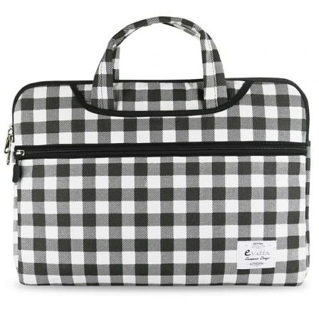 FUNDA E-VITTA CHEQUERED PARA PORTATILES HASTA 13.3"/ BLANCA/ NEGRA