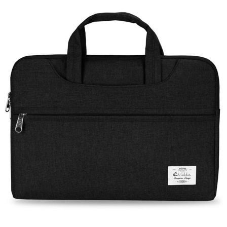 FUNDA E-VITTA BUSINESS SLEEVES NEGRA - PARA PORTATILES HASTA 13.3"-14"/ 33.7-35.5 CM - INTERIOR TERCIOPELO - ASAS DE MANO - CORR