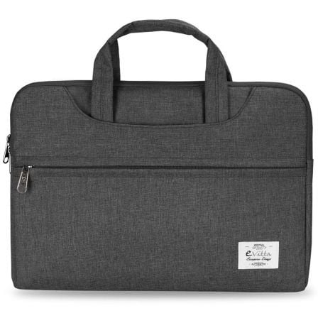 FUNDA E-VITTA BUSINESS SLEEVES GRIS - PARA PORTATILES HASTA 13.3"-14"/ 33.7-35.5 CM - INTERIOR TERCIOPELO - ASAS DE MANO - CORRE