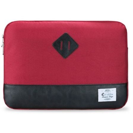 FUNDA E-VITTA HERITAGE ROJA - PARA PORTATILES HASTA 13.3"-14"/ 33.7-35.5 CM - RELLENO DE ESPUMA DE POLIESTER - INTERIOR AFELPADO