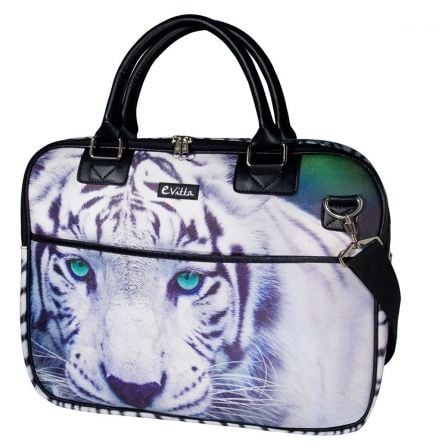 MALETIN E-VITTA TRENDY WHITE TIGER - PARA PORTATILES 15.4"-16"/39.1-40.64CM - INTERIOR ACOLCHADO Y REFORZADO - BOLSILLO EXTERIOR