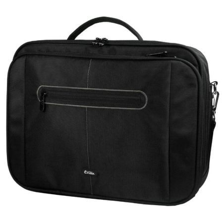 MALETIN E-VITTA CLAMSHELL NEGRO - PARA PORTATILES 15.4"-16"/39.1-40.6CM - INTERIOR ACOLCHADO - AMPLIO COMPARTIMENTO FRONTAL - CO