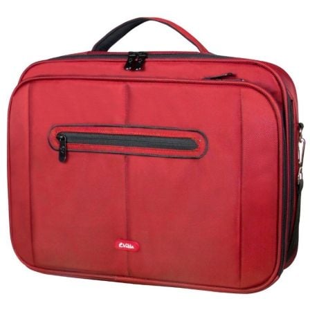 MALETIN E-VITTA CLAMSHELL ROJO - PARA PORTATILES 15.4"-16"/39.1-40.6CM - INTERIOR ACOLCHADO - AMPLIO COMPARTIMENTO FRONTAL - COR