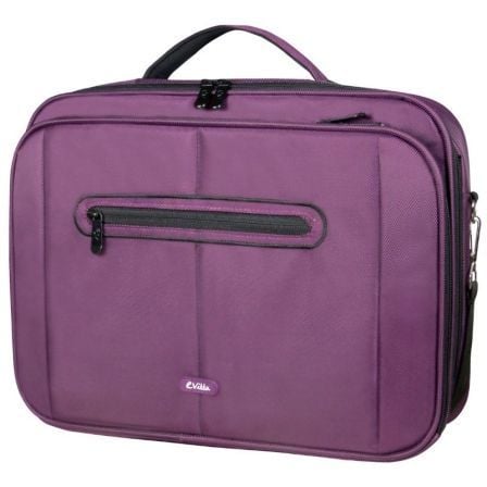 MALETIN E-VITTA CLAMSHELL PURPURA - PARA PORTATILES 15.4"-16"/39.1-40.6CM - INTERIOR ACOLCHADO - AMPLIO COMPARTIMENTO FRONTAL -