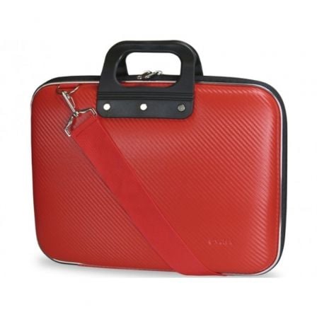 MALETIN E-VITTA BAG CARBON PARA PORTATILES HASTA 13.3"/ RIGIDO/ ROJO