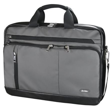 MALETIN E-VITTA S GEAR GRIS - PARA PORTATILES HASTA 15.4"-16"/ 39.1-40.6CM - ACOLCHADA - TELA WATERPROOF - 4 BOLSILLOS FRONTALES