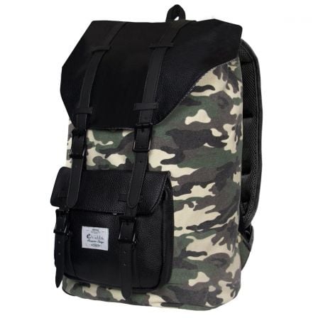 MOCHILA E-VITTA TOURISTER CAMO - PARA PORTATILES HASTA 15,4"-16"/39.11-40.64CM - PANEL TRASERO ACOLCHADO - CIERRE SUPERIOR CON C