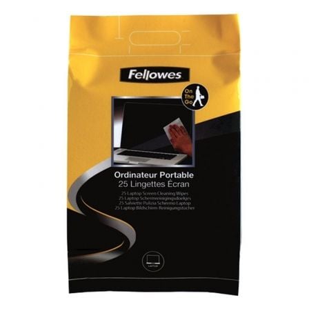 25 TOALLITAS FELLOWES CRC99674 PARA LIMPIEZA DE PANTALLAS PARA PORTATIL