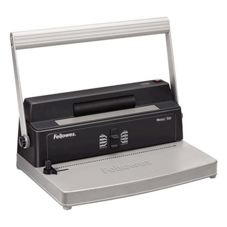 ENCUADERNADORA FELLOWES METAL 50R - ESPIRAL METALICO - PASO 5:1 - PERFORA 12 HOJAS A4 - ENCUADERNA 450 HOJAS CON ESPIRAL 50MM