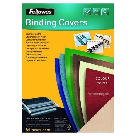 PORTADAS DE CARTON FELLOWES 5135701/ A4/ 750G/ 50 UNIDADES/ NEGRAS