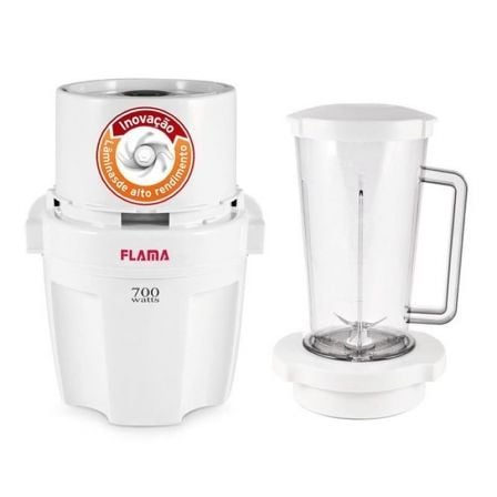 PICADORA FLAMA PIKATTI CON VASO PARA LICUAR - 700W - CAPACIDAD 200G - LAMINAS ACERO INOX - VASO 1.25L - DESMONTABLE