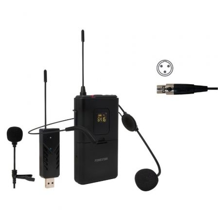 MICROFONO DE CABEZA Y SOLAPA UHF FONESTAR WI-MIC