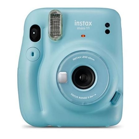 CAMARA INSTANTANEA FUJIFILM INSTAX MINI 11 SKY BLUE - OBJETIVO 2 COMPONENTES - FLASH - FOTO TAMANO 62*46MM - APAGADO AUTOMATICO