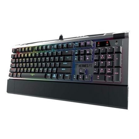 TECLADO GAMING GAMDIAS HERMES P2 - 105 TECLAS - 100HZ - SOFTWARE GAMDIAS HERA - RETROILUMINADO RGB - REPOSAMUNECAS INTEGRADO