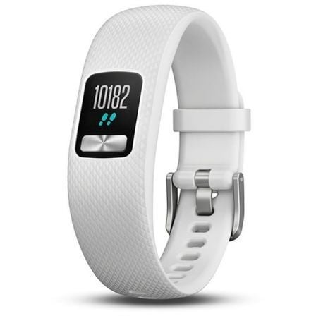 PULSERA CUANTIFICADORA GARMIN VIVOFIT 4 BLANCO S/M - PANTALLA COLOR SIEMPRE VISIBLE - BT - BATERIA HASTA 1 ANO - COMP. ANDROID/I