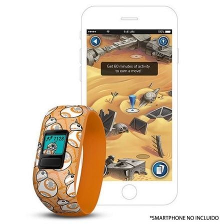 PULSERA CUANTIFICADORA INFANTIL GARMIN VIVOFIT JR 2 BB-8 - PANTALLA COLOR - BT - BATERIA HASTA 1 ANO - COMP. ANDROID/IPHONE - RE